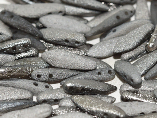 Dolchperlen 3x11 mm Kristall Voll Chrome Tschechisches Glas Farbe_Silver