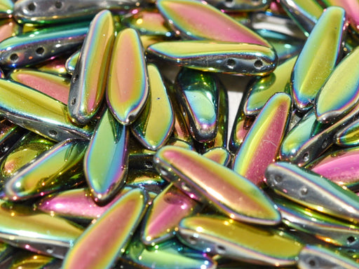 Dolchperlen 3x11 mm Kristall ab Tschechisches Glas Farbe_Multicolored