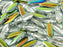 Dolchperlen 3x11 mm Kristall Voll AB mattiert Tschechisches Glas Farbe_Multicolored