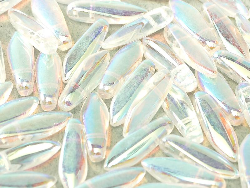 Dolchperlen 3x11 mm Kristall geätzt Magic Lila Tschechisches Glas Farbe_Purple