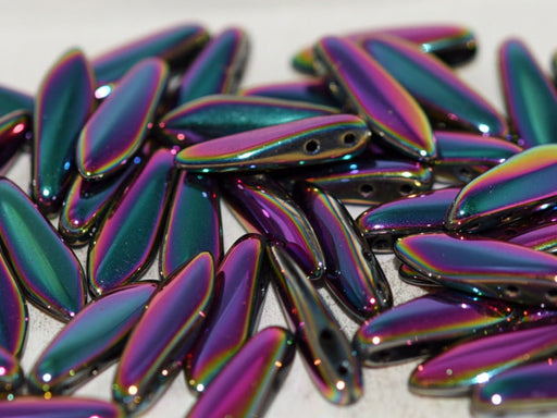 Dolchperlen 3x11 mm Jet Voll Marea Tschechisches Glas Farbe_Multicolored