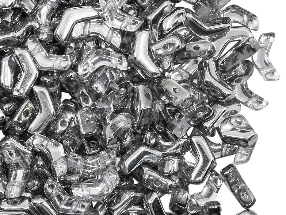 Glasperlen Arrow®  5x8 mm 2-Loch Kristall Labrador Tschechisches Glas Silver