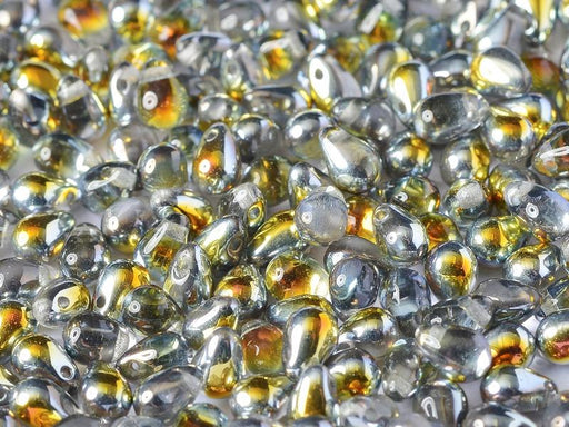Teardrop Perlen 6x9mm Kristall Marea Tschechisches Glas Farbe_Multicolored