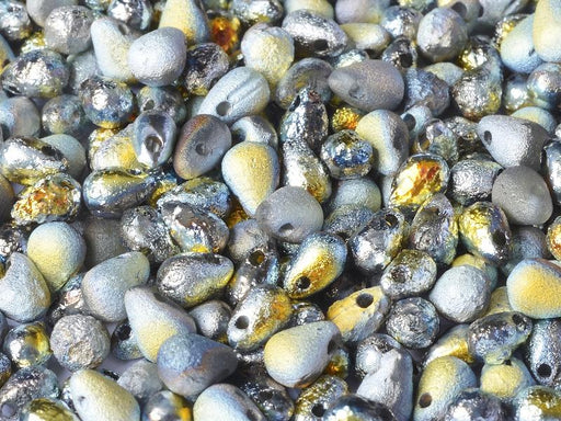 Teardrop Perlen 6x9mm Kristall geätzt Marea voll Tschechisches Glas Farbe_Multicolored