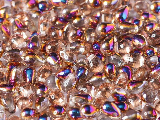 Teardrop Perlen 6x9mm Kristall Sliperit Tschechisches Glas Farbe_Multicolored
