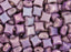 Glasperlen WibeDuo® 8x8 mm 2-Loch Kreideweiß Lila Vega Glanz Tschechisches Glas Farbe_Purple
