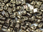 Glasperlen WibeDuo® 8x8 mm 2-Loch Dunkel Gold Metallic Tschechisches Glas Farbe_Gold