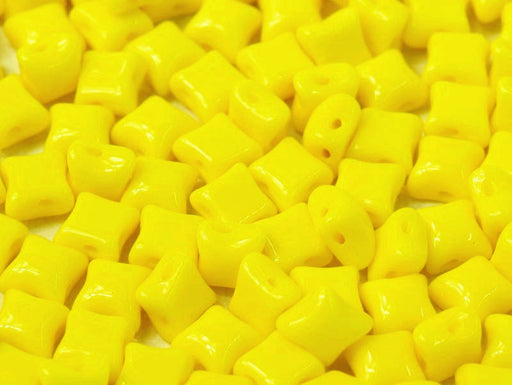 Glasperlen WibeDuo® 8x8 mm 2-Loch Opak Zitronengelb Tschechisches Glas Farbe_Yellow