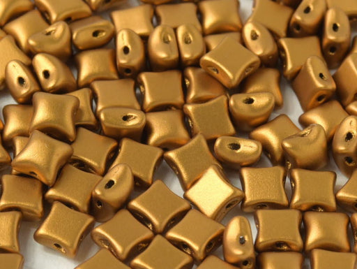 Glasperlen WibeDuo® 8x8 mm 2-Loch Messing Gold Tschechisches Glas Farbe_Gold