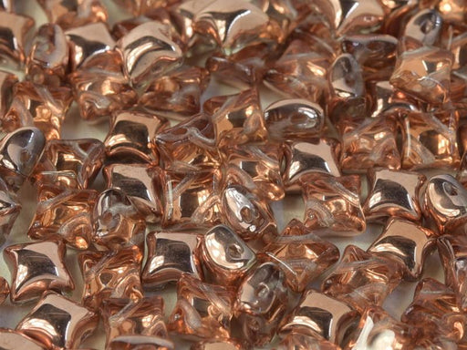 Glasperlen WibeDuo® 8x8 mm 2-Loch Kristall Capri Gold Tschechisches Glas Farbe_Gold