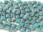 Glasperlen WibeDuo® 8x8 mm 2-Loch Jade Terracotta Rot Tschechisches Glas Farbe_Blue Farbe_ Red