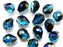 10 St. Fire Polished facettierte Glasperlen Birnenförmig 10x13mm, Transparent Blau AB, Tschechisches Glas