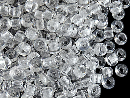 50 St. Pony Gepresste Perlen, Walze 5,5 mm im Durchmesser mit einem Loch von 2 mm, Böhmisches Glas, Kristallklar