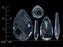 2 pcs Kronleuchter-Kristall-Anhänger - halbrund facettiert 32x30 mm, Kristall Durchsichtig, Tschechisches Glas (Chandelier Crystal Pendant - Semi Round Faceted)