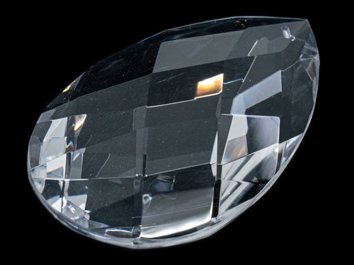 2 pcs Kronleuchter-Kristall-Anhänger - Tropfen facettiert 60x30x18 mm, Kristall Durchsichtig, Tschechisches Glas (Chandelier Crystal Pendant - Drop Faceted)