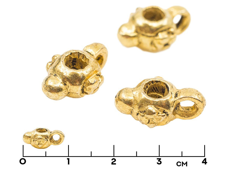 1 St. CZ Ösenperle 3.5x9 mm, Gold, Metall