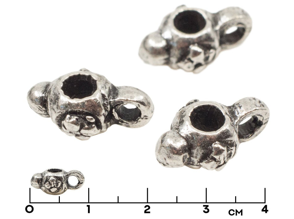 1 St. CZ Ösenperle 3.5x9 mm, Silber, Metall