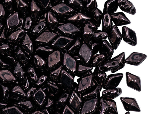 Diamonduo™ Beads 5x8 mm 2-Loch Jet Flieder Vega Luster Tschechisches Glas 
 Purple Brown