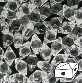 Diamonduo™ Beads 5x8 mm 2-Loch  Kristall Durchsichtig Tschechisches Glas  Farbe_Clear