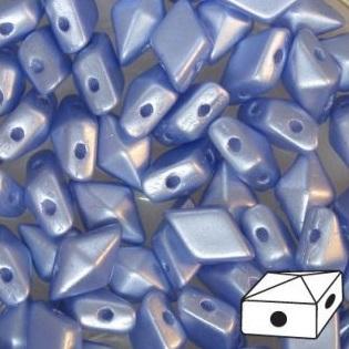 Diamonduo™ Beads 5x8 mm 2-Loch  Hellblau Airy Perlmutt Tschechisches Glas  Farbe_Blue