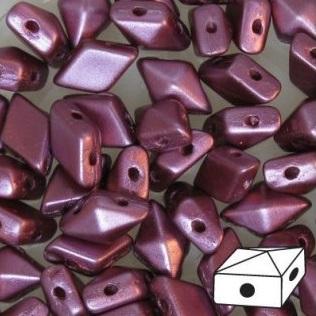 Diamonduo™ Beads 5x8 mm 2-Loch  Pastell Burgund Tschechisches Glas  Farbe_Purple