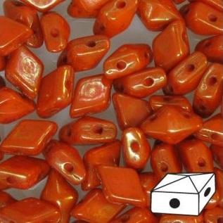 Diamonduo™ Beads 5x8 mm 2-Loch  Opak Red Terracotta Tschechisches Glas  Farbe_Red