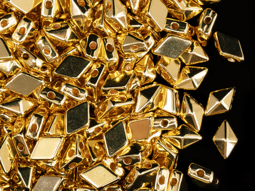 10 pcs Diamonduo™ Perlen 5x8 mm, 2-Loch , Mit 24 Kt Gold beschichtet, Metall (Diamonduo™ Beads)