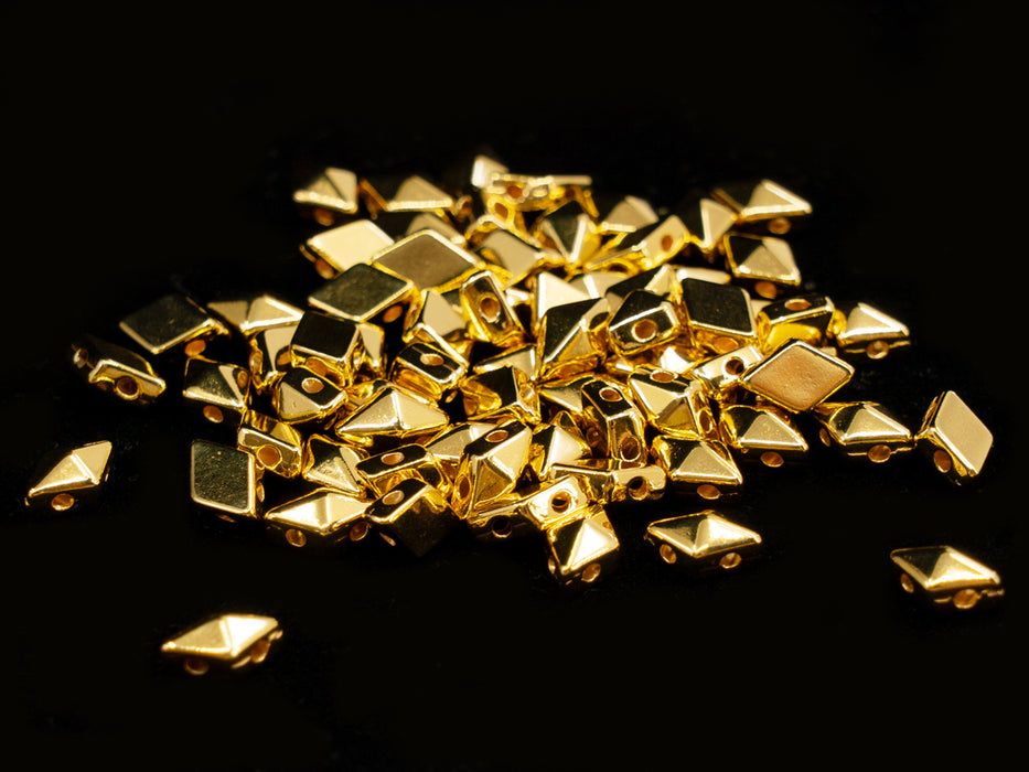 10 pcs Diamonduo™ Perlen 5x8 mm, 2-Loch , Mit 24 Kt Gold beschichtet, Metall (Diamonduo™ Beads)