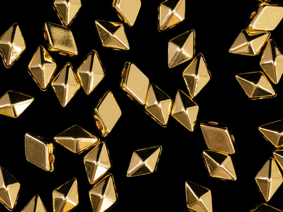 10 pcs Diamonduo™ Perlen 5x8 mm, 2-Loch , Mit 24 Kt Gold beschichtet, Metall (Diamonduo™ Beads)