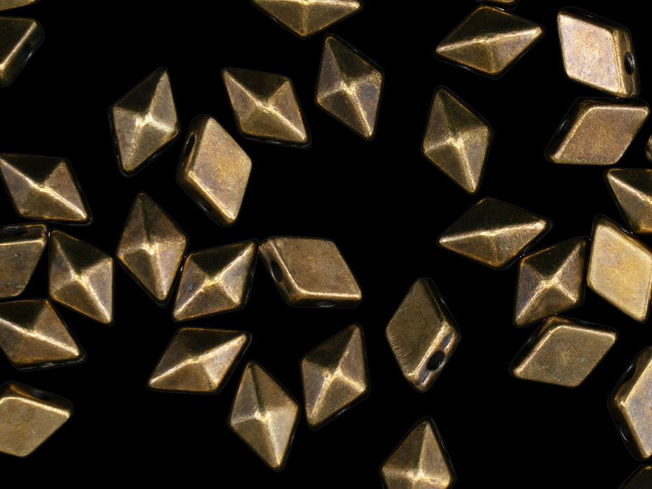 10 pcs Diamonduo™ Perlen 5x8 mm, 2-Loch , Mit Altmessing beschichtet, Metall (Diamonduo™ Beads)
