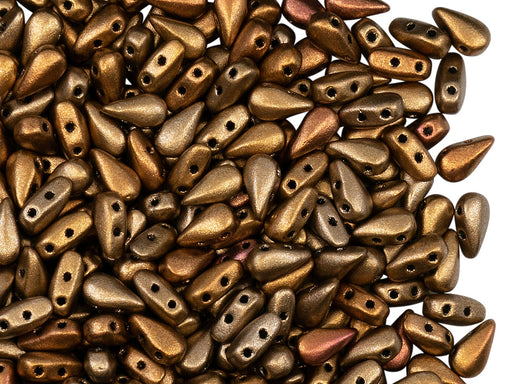 600 St. DropDuo® Perlen 3x6mm, 2-Loch, Metallic gemischt, Tschechisches Glas