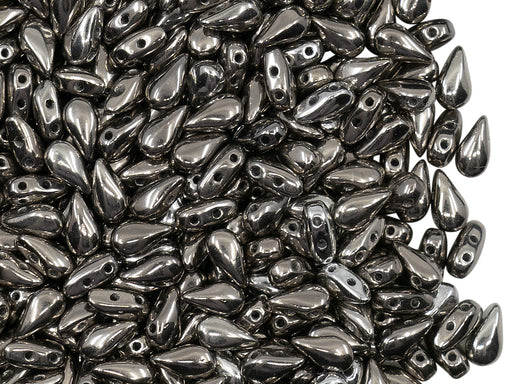 600 St. DropDuo® Perlen 3x6mm Zwei Löcher, Böhmisches Glas,Kristallargentic Voll