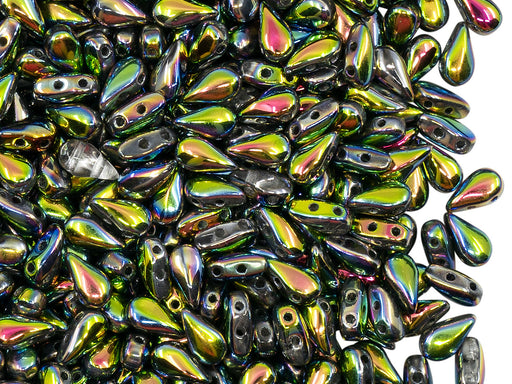 600 St. DropDuo® Perlen 3x6mm Zwei Löcher, Böhmisches Glas,Kristall Marea