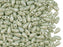 600 St. DropDuo® Perlen 3x6mm Zwei Löcher, Böhmisches Glas,Kreideweiß Minze Glanz