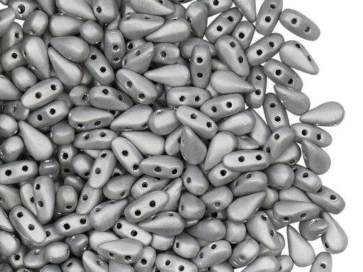 600 St. DropDuo® Perlen 3x6mm Zwei Löcher, Böhmisches Glas, Jet Labrador Vollverfilzt