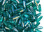 Dolchperlen 3x10 mm Transparent Blaugrün AB Tschechisches Glas  Farbe_Green Farbe_ Multicolored