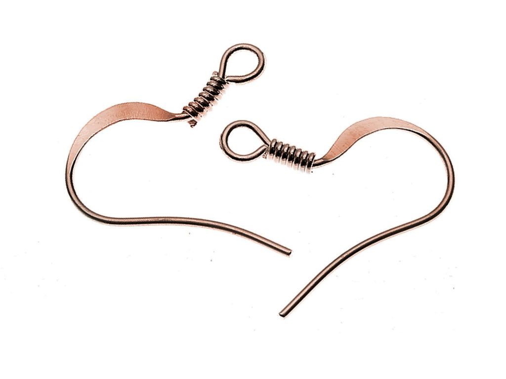 2 St. Earrings Haken flach mit Feder 15,2x17,1 mm, Antik Kupfer, 1 Paar