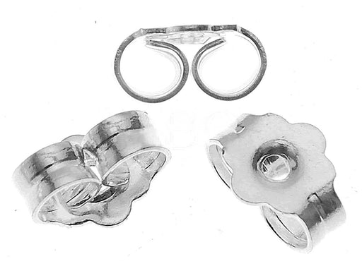 2 St. Ohrringe Backs - Butterfly Stopper 6,4x4,7mm, Versilbert