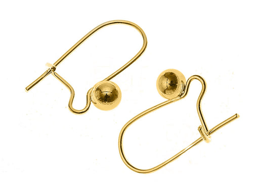 2 St. Ohrringe Schlaufen mit Ball 18,3x11,4mm, Vergoldet, 1 Paar