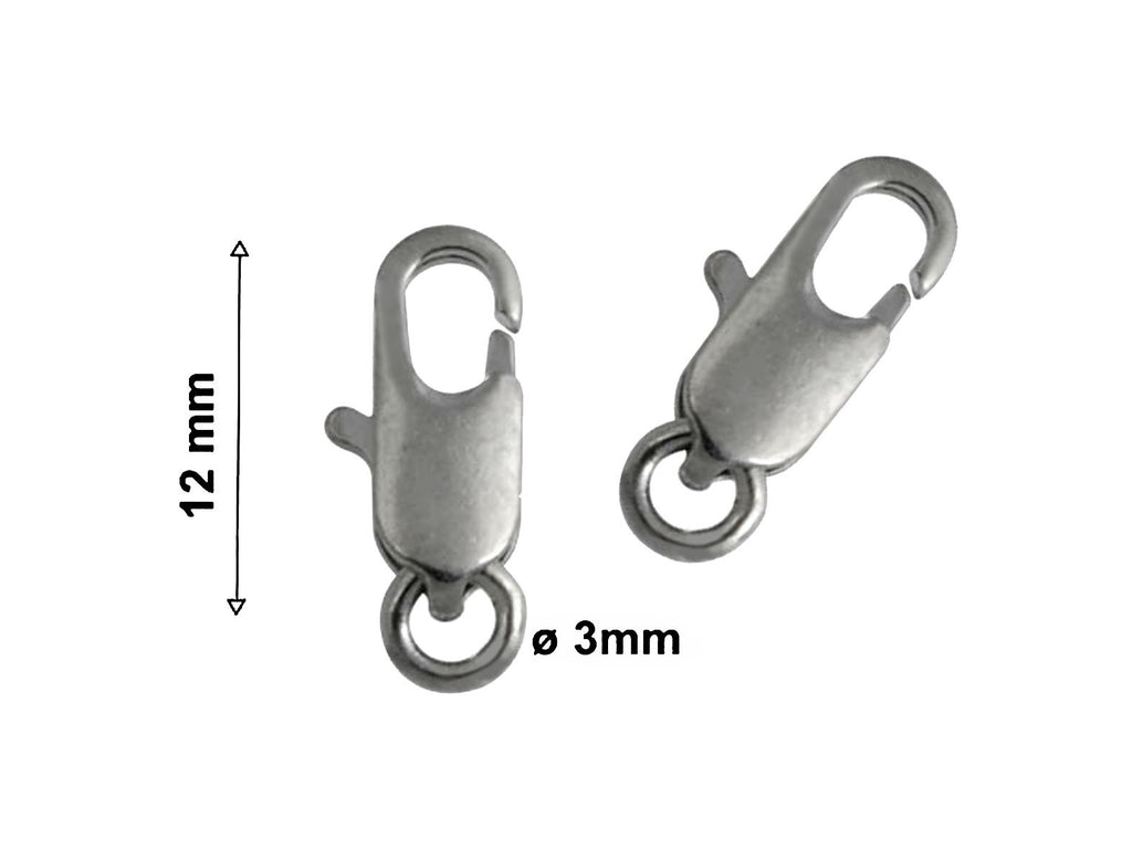 1 St. Hummer Clasp 12mm, Platin Überzogenes