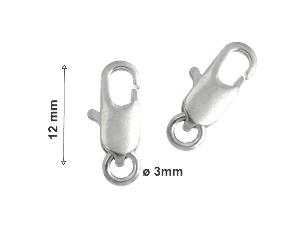 1 St. Hummer Clasp 12mm, Versilbert