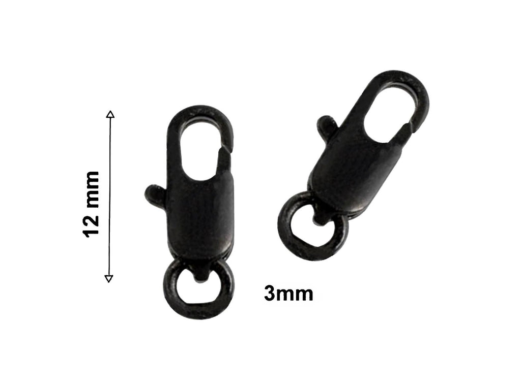1 St. Hummer Clasp 12mm, Schwarz Überzogenes