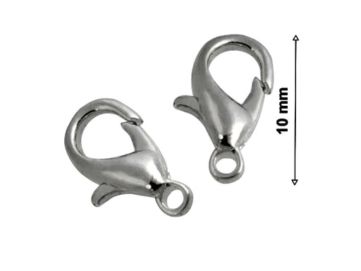 1 St. Fisch Lock 10mm, Platin Überzogen
