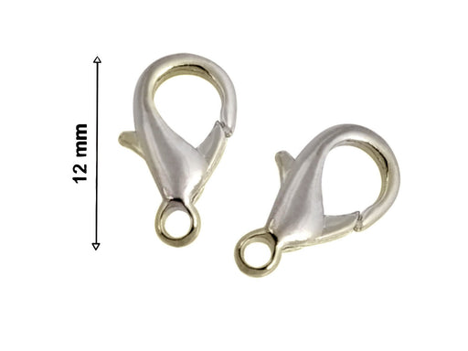 1 St. Fisch Lock 12mm, Rhodium Überzogenes