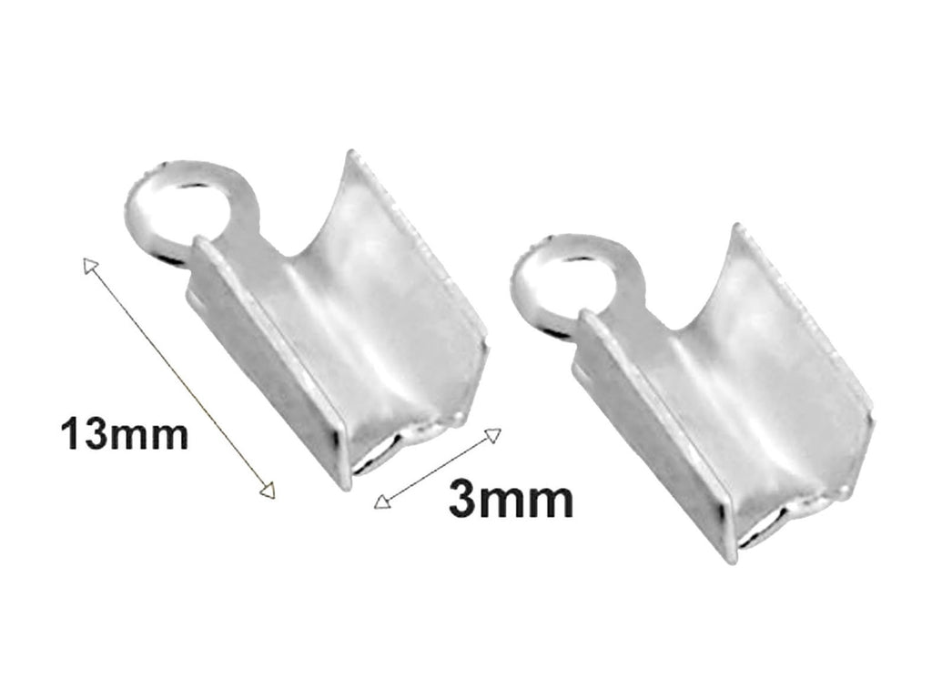1 St. Jewellery crimp finite connector 13x3mm, Versilbert