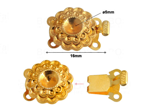 1 St. Jewellery mechanische Clasp 16x11mm, Vergoldet