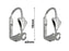 2 St. Leverback Earwires Schale mit einer Schleife, rhodiniert, 1 Paar