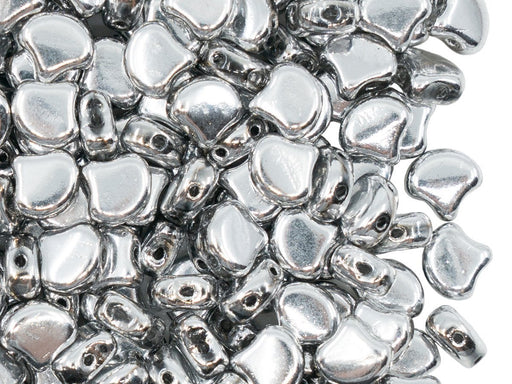 Ginko Beads 7.5x7.5x3.4 mm, 2 Holes, Crystal Full Labrador, Czech Glass