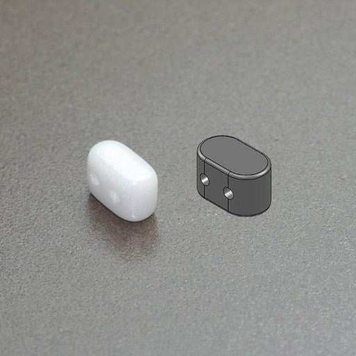 50 St. Ios® par Puca® Perlen, Kleiner Ziegel 2,5x5,5mm mit zwei Löchern, Undurchsichtige Weiße Lüster