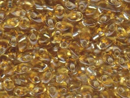 Lange Magatama Perlen 4x7 mm Gold mit versilbertem Loch  Japanische Glasperlen Miyuki Yellow